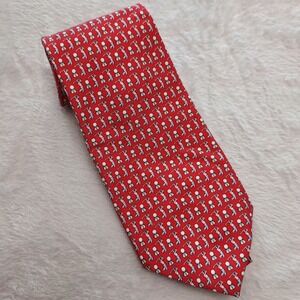 Vineyard Vines Mens Red Golf Golfer Novelty Print Silk Tie Preppy Dad Sporty Fun